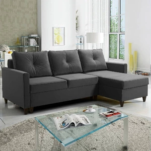 Ecksofa mit Schlaffunktion Terni graphit rechte Ecke ein praktisches und funktionelles Ecksofa, das mit geräumigen Behältern für Bettzeug ausgestattet ist