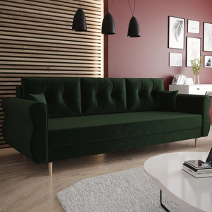 Wilkins Sofa mit Schlaffunktion Flasche grün elegantes Sofa für skandinavischen Stil Wohnzimmer geschwungenen Seiten hinzufügen Charakter