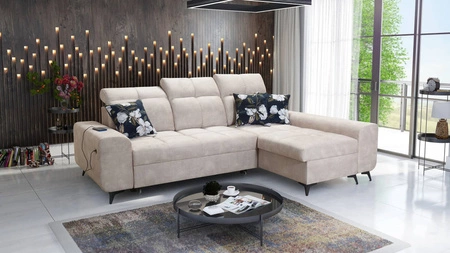 Ecksofa mit Schlaffunktion Buffalo beige rechte Seite funktionelles und stilvolles Ecksofa mit Bettzeugcontainer