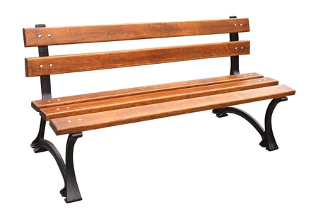 Gartenbank 150 cm FIEM-04-LM-150 urban Gusseisen mit Rückenlehne Erlenholz lackiert