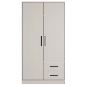 Kleiderschrank Caspe 100 cm beige modernes Design ABS-Finish und Aluminiumgriffe