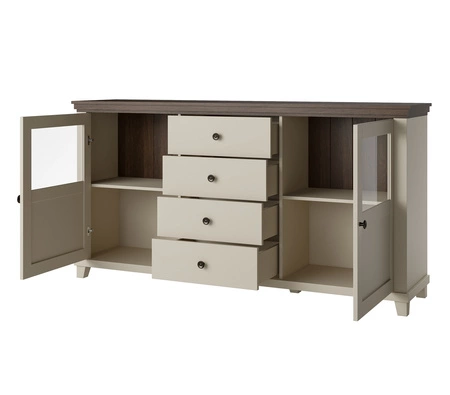 Kommode mit Schubladen Evora 181 cm beige / Eiche dunin funktionell ideal für moderne klassische und skandinavische Innenräume