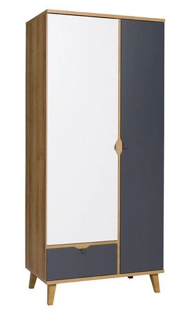 Memone Möbelset goldene Eiche / weiß / graphit modernes Design stilvolles Möbelset für Kinderzimmer im skandinavischen Stil