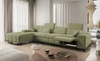 Ecksofa mit Schlaffunktion Penejos XII Lux olivgrün linke Stilvolles Schlafsofa mit komfortablem ausziehbarem Fußteil