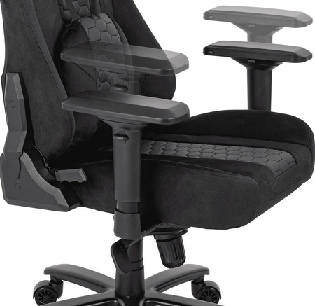 Gaming-Sessel Altimus Pro schwarz komfortabler Sitz aus strapazierfähigem Alcantara verstellbare Armlehnen und Rückenlehne stabiler Rahmen