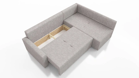 Ecksofa mit Schlaffunktion Nofi hellgrau rechts Ecke modernes Design ein einfaches und stilvolles Möbelstück, das in jede Einrichtung passt