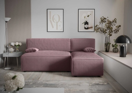 Ecksofa mit Schlaffunktion Brandon heather right dreidimensionaler Stoff mit ausdrucksstarken Streifen Bettzeugcontainer