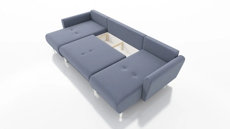 Ecksofa mit Schlaffunktion Felicie U Flasche grün stilvolles und elegantes Ecksofa das zu den skandinavischen Stilrichtungen passt