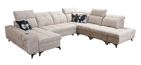 Ecksofa mit Schlaffunktion Buffalo X grau Esche links funktionelles und bequemes Ecksofa für ein Zimmer mit Bettzeugcontainern