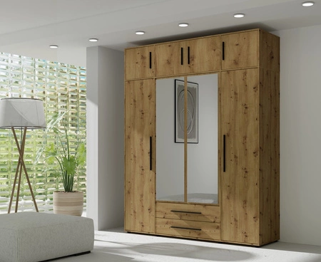 Garderobenerweiterung Maxione 198 cm Eiche handwerklich funktional Schrank wird Stauraum für Kleidung Schuhe und Accessoires zu erhöhen