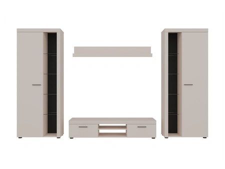 Wohnwand Rene XL sandbeige Perfektes Schrankwand für Liebhaber moderner Arrangements mit elegantem Charakter