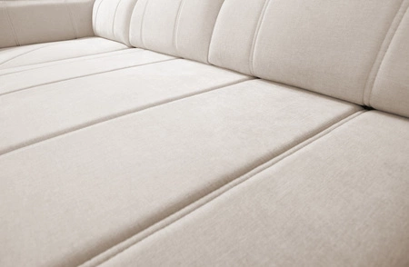 Ecksofa mit Schlaffunktion Cetara XII beige rechte Seite stilvolles Design bequeme Schiebelehnen zwei Bettkästen