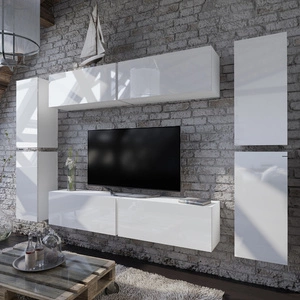 Spiegelwandschrank Amber weiß glänzend Designer und modern, optisch vergrößert Ihr Interieur zum Aufhängen an der Wand