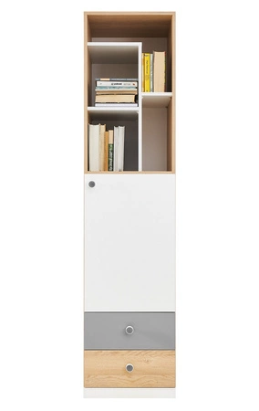 Pixel Möbelset Biskuit Eiche / Weiß / Grau ideal für ein Jugend- oder Kinderzimmer im trendigen Stil