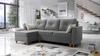 Ecksofa mit Schlaffunktion Topeka graue Esche linke Seite stilvolles und modernes Design, das sich in jede Einrichtung einfügt