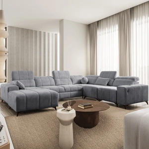 Ecksofa mit Schlaffunktion Penejos VIII grau linke Ein stilvolles Ecksofa aus strapazierfähigem Stoff