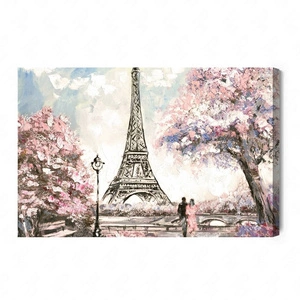 Leinwandbild Eiffelturm 100x70 cm zeitlose Dekoration für jedes Interieur Bild in ausdrucksstarken Farben hochwertige Verarbeitung
