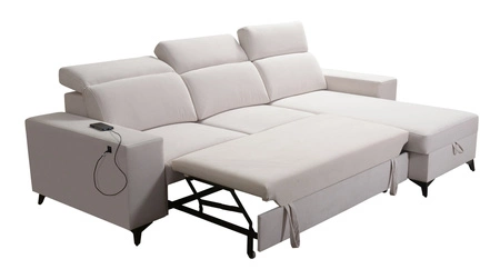 Ecksofa mit Schlaffunktion Kelly Sleek graphit rechts geflochten bequemes und funktionelles Ecksofa für das Wohnzimmer