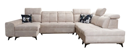 Ecksofa mit Schlaffunktion Buffalo X olivgrün links funktionelles und bequemes Ecksofa für ein Zimmer mit Bettzeugcontainern