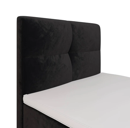 Boxspringbett Melba 90x200 graphit Bett im modernen skandinavischen Stil mit gepolstertem Kopfteil Bett mit Staukasten