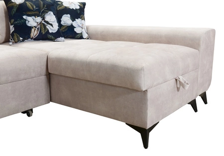 Ecksofa mit Schlaffunktion Buffalo XII gelb rechte Seite stilvolles und funktionelles Ecksofa mit Bettzeugcontainer