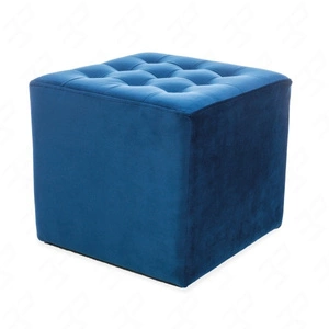 Lori Pouffe 39 cm marineblau idealer Hocker schmutz- und kratzfest Sitzpouffe mit bequemer Sitzfläche zart gesteppt