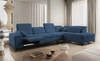 Ecksofa mit Schlaffunktion Penejos XI Lux blau rechtsseitig stilvolles Ecksofa mit komfortablem ausziehbarem Fußteil