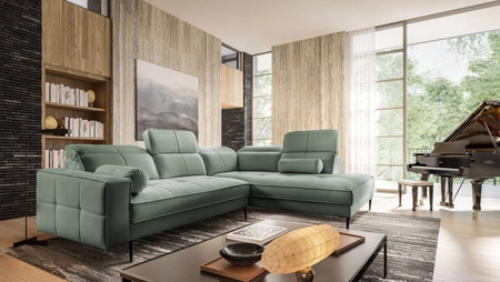 Ecksofa Samos mint rechte Ecke modernes Design einfaches und stilvolles Design, das zu jeder Inneneinrichtung passt verstellbare Kopfstützen