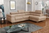 Ecksofa mit Schlaffunktion Ganta beige rechte Seite moderner Veloursstoff garantiert höchsten Komfort und Funktionalität