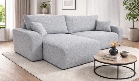 Ecksofa mit Schlaffunktion Fiesta XL grau Esche universal in Konfiguration Ecksofa mit Bettkasten Webstoff
