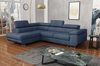 Ecksofa mit Schlaffunktion Ganta blue denim linke Seite moderner Veloursstoff garantiert höchsten Komfort und Funktionalität