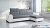 Ecksofa mit Schlaffunktion Luigi grau / weiß rechtes Ecksofa mit zwei Bettkästen Stoff mit interessanter Struktur