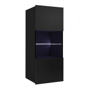 Hängedisplay Apulia 45 cm schwarz glänzend Minimalistisches Design Stilvolle Vitrine für das Wohnzimmer Schlichtes Design, das zu jeder Einrichtung passt