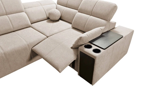 Ecksofa mit Schlaffunktion Tesalia II Lux honey right komfortables Ecksofa mit verschiebbarer Rückenlehne und ausziehbarer Fußstütze