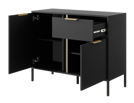 Kommode Golden 103 cm anthrazit modernes Design Goldrandgriff verleiht Eleganz ideale Kommode für modernes Interieur
