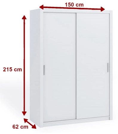 Rico Schiebeschrank 150 cm Eiche Kloster Funktionsmöbel klassische Form idealer Kleiderschrank für Schlafzimmer Garderobe oder Diele