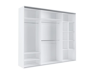 Verspiegelter Schiebeschrank Grande 277 cm Eiche sonoma light modernes Design ABS-Finish und Aluminium-Türführungen