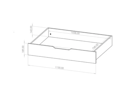 Bett Maxione 160x200 cm Eiche handwerkliche Bettwäsche Lagerung in Form von ausziehbaren Schublade ideal Bett für Schlafzimmer hohen Kopfteil