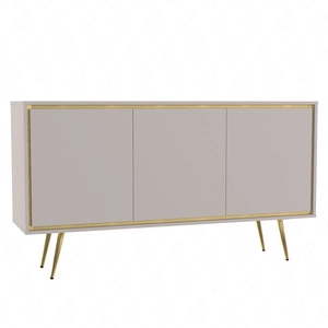 Nevea 150 cm beige elegante Kommode für das Wohnzimmer mit einem subtilen und interessanten Design push to open Türsystem