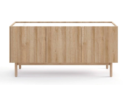 Möbelset Boho Eiche Riviera / Marmorbianco Elegantes Design Wohnzimmerwand im modernen Stil dekorative Marmorböden