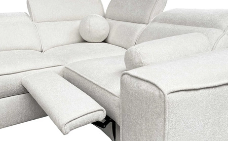 Ecksofa mit Schlaffunktion Viano II Lux grau rechtsseitiges Designer-Ecksofa für das Wohnzimmer mit komfortablem ausziehbarem Fußteil