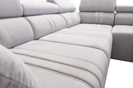 Ecksofa mit Schlaffunktion Castel II Lux beige rechtsseitiges komfortables Ecksofa für das Wohnzimmer mit bequemer ausziehbarer Fußstütze