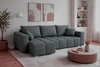 Ecksofa mit Schlaffunktion Linco dunkelgrau universal Ecksofa mit modernem Design aus weichem Plüschstoff