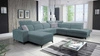 Ecksofa mit Schlaffunktion Kelly Sleek X arctic blue linkes extrem elegantes Ecksofa für Wohnzimmer mit verstellbaren Kopfstützen