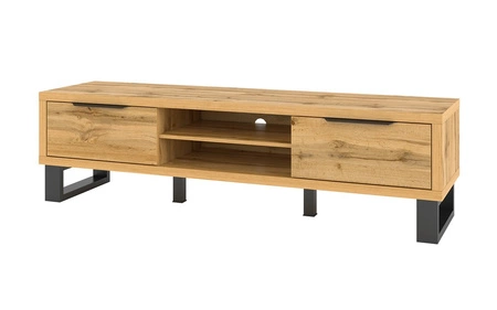 RTV Schrank Halle 180 cm Eiche wotan modernes Design Metallrahmen schwarz RTV Schrank loft industrial style