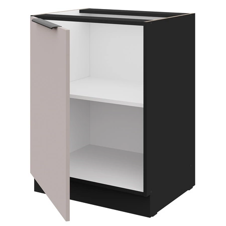 Bodenstehender Küchenschrank mit Regal Tarraco 60 D 1F BB Metallkantengriff feuchtigkeits- und beschädigungsbeständiger Schrank