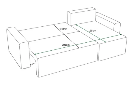 Ecksofa mit Schlaffunktion Brandon Bis hellbraun rechts Sofa dreidimensionaler Stoff mit ausdrucksstarken Streifen Bettzeug-Container