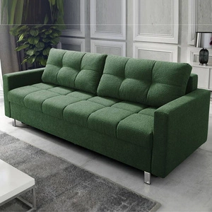 Sofa mit Schlaffunktion Bilbao grün modernes Design und breiter Funktionsstoff mit charakteristischer Schlingenoberfläche