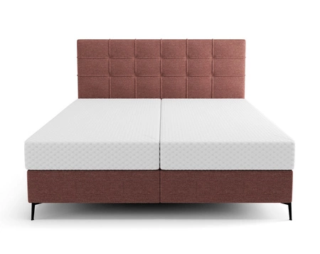Boxspringbett Irvine 140x200 Ziegelstein stilvolles Bett mit Bettzeugablage und hohem Kopfteil besticht durch sein elegantes Design