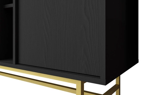 Kyoto III 52 cm schwarz graphit stilvolles Design sichere Vitrine aus gehärtetem Glas auf einem Metallrahmen